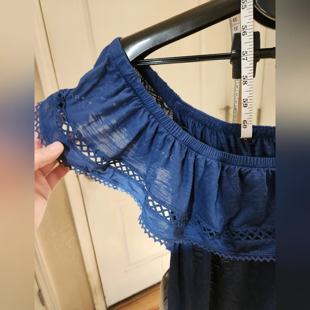 NWT Women's Blue Off-Shoulder Top Faded Glory Size XL - Picture 3 of 9